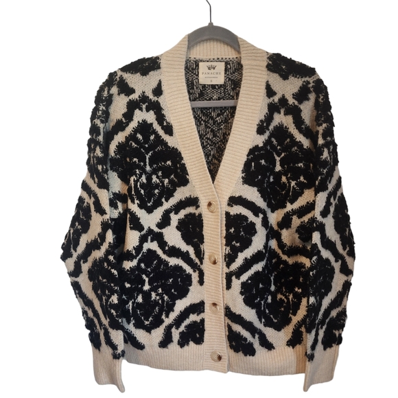 Panache Damask Tanya Oversized Textured Knit Button Cardigan - Picture 9 of 12